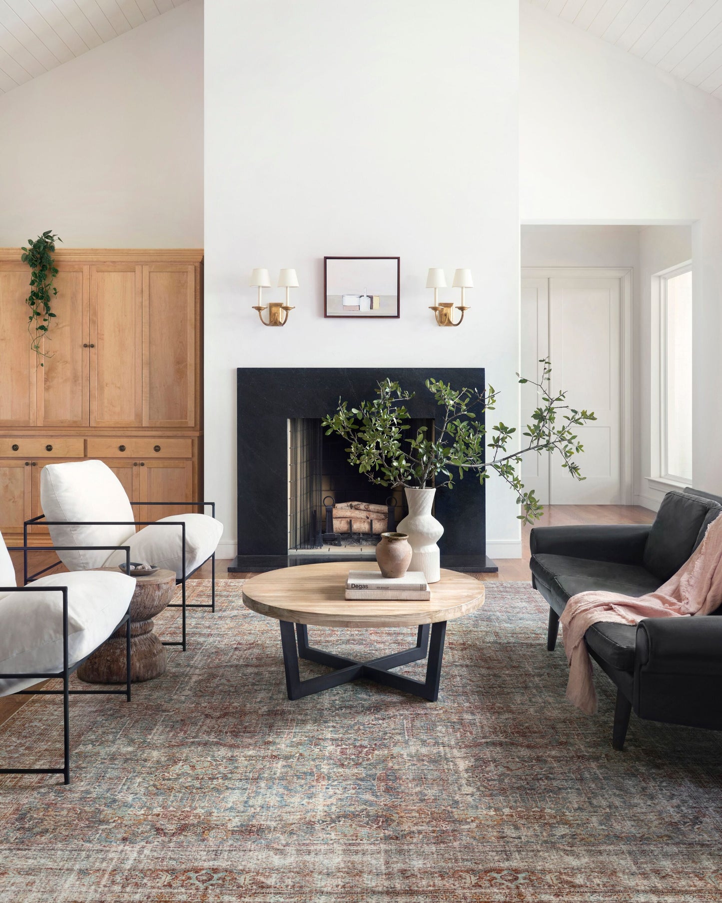 Chris Loves Julia x Loloi Jules 8 x 10 (ft) Loomed Lagoon / Brick Rectangular Indoor Distressed/Overdyed Oriental Pet Friendly Area rug