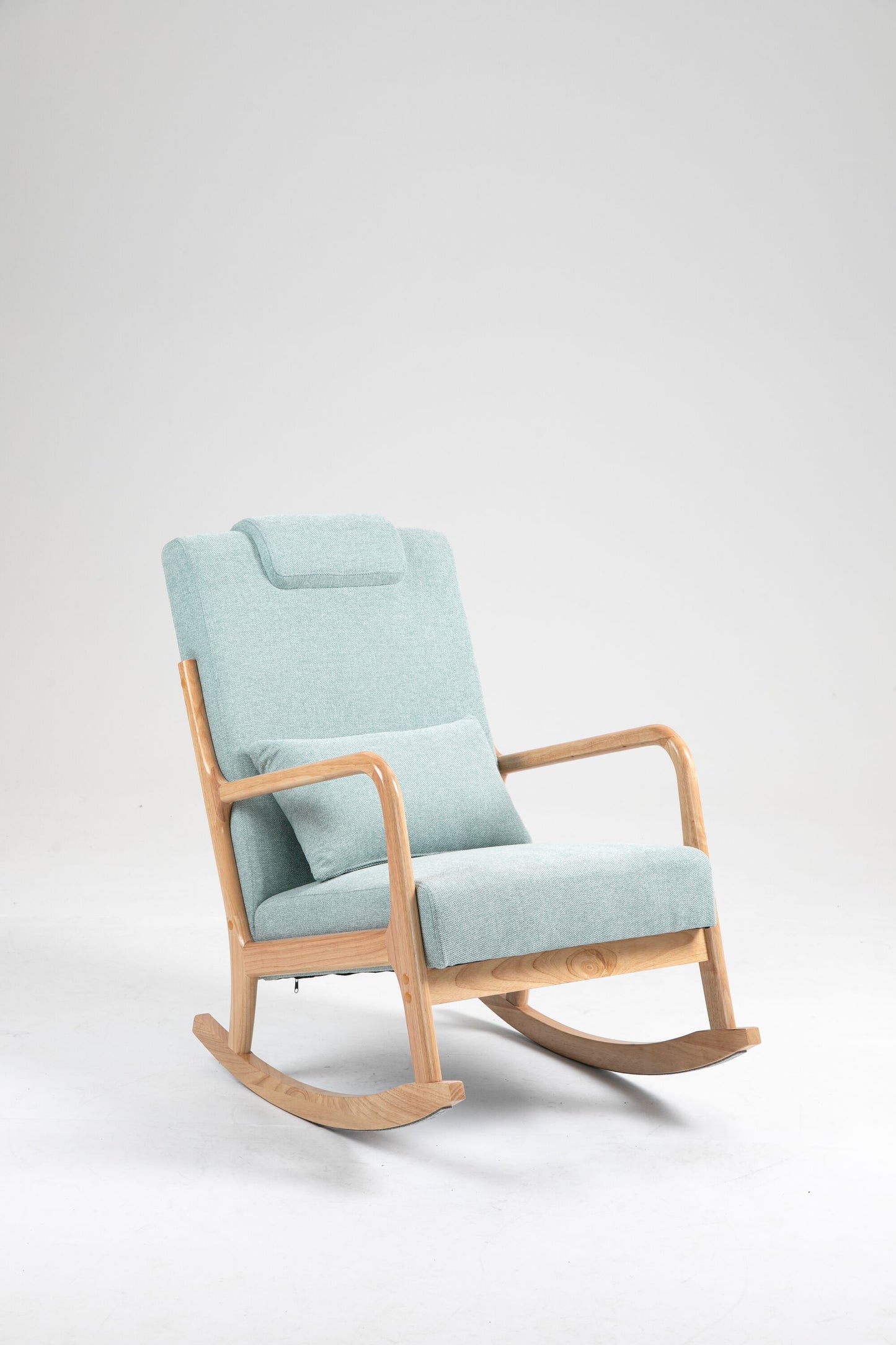 CESICIA Modern Light Green Linen Rocking Chair
