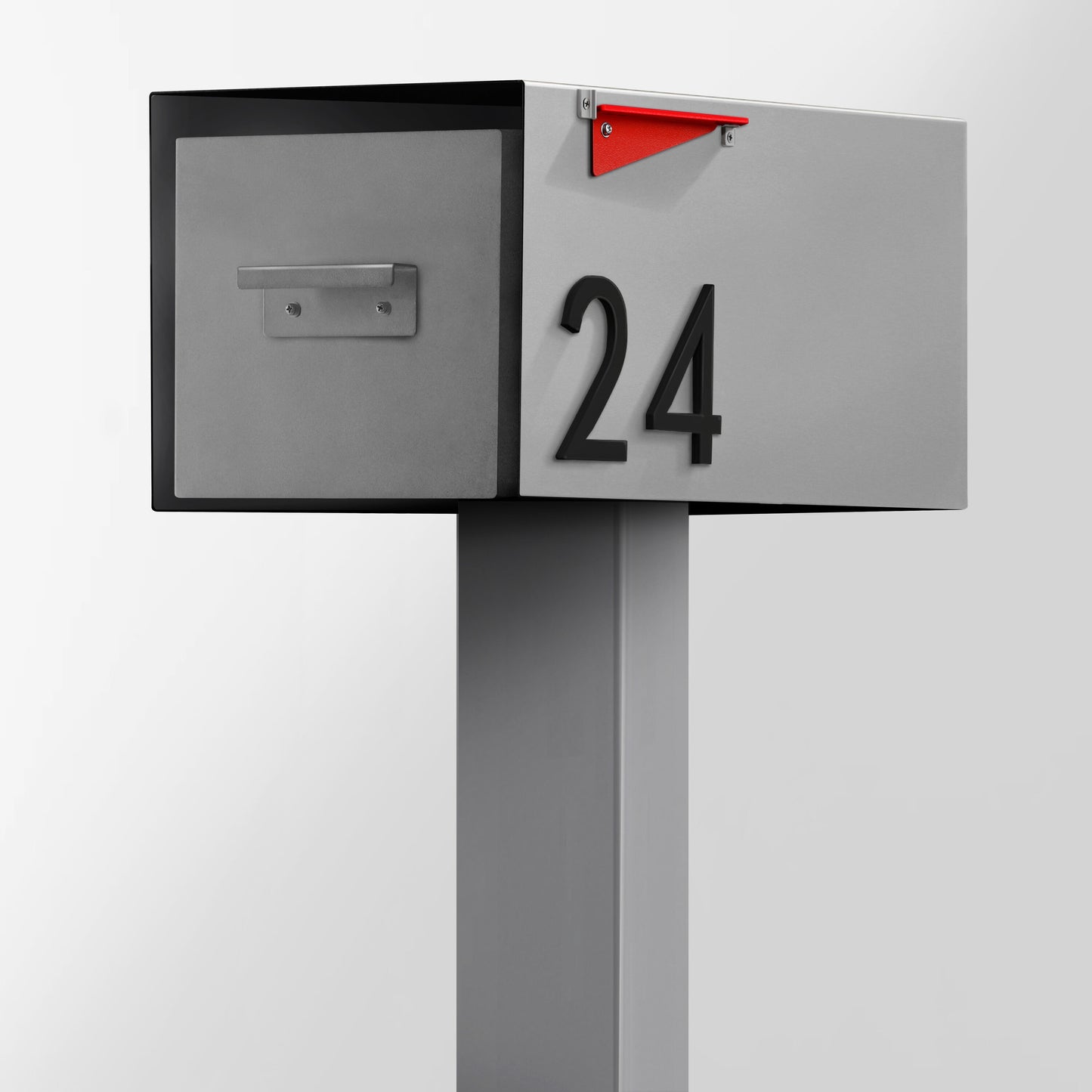 Post & Porch Post-Mounted Mailboxes 4 x 4 Gray Steel