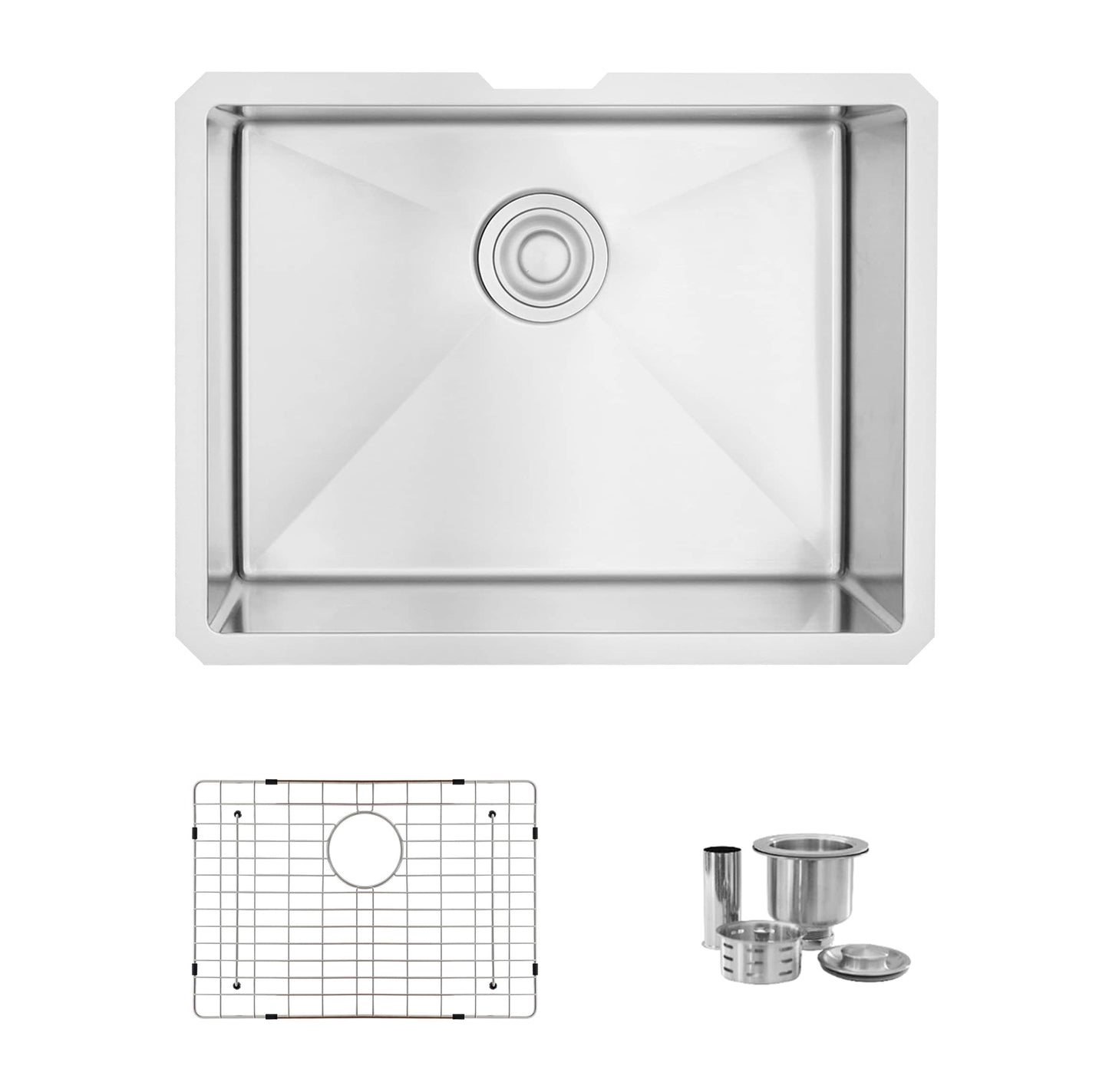 Stylish Undermount 23-in x 18-in Stainless steel Single bowl 16 -Gauge Kitchen Sink