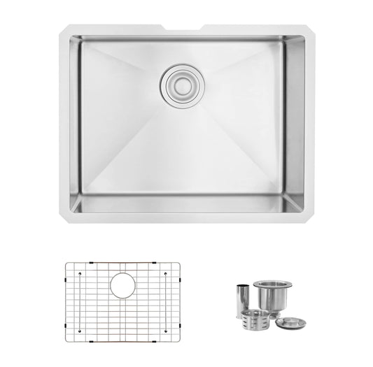 Stylish Undermount 23-in x 18-in Stainless steel Single bowl 16 -Gauge Kitchen Sink