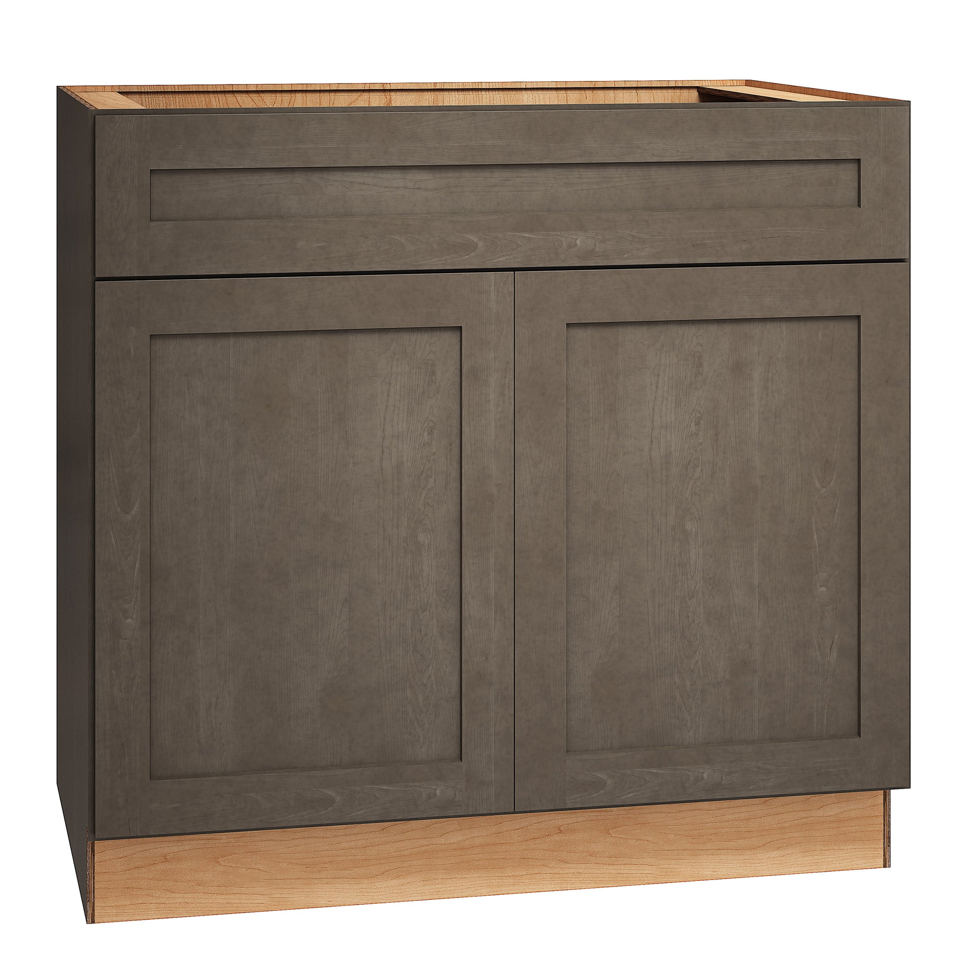 RELIABILT Pinnacle 36-in W x 34.5-in H x 24-in D Stain Sink Base Fully assembled Plywood Cabinet Recessed Panel