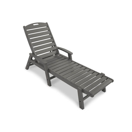 Trex Outdoor Furniture Yacht Club Brown HDPE Frame Stationary Chaise Lounge Chair with Slat Seat