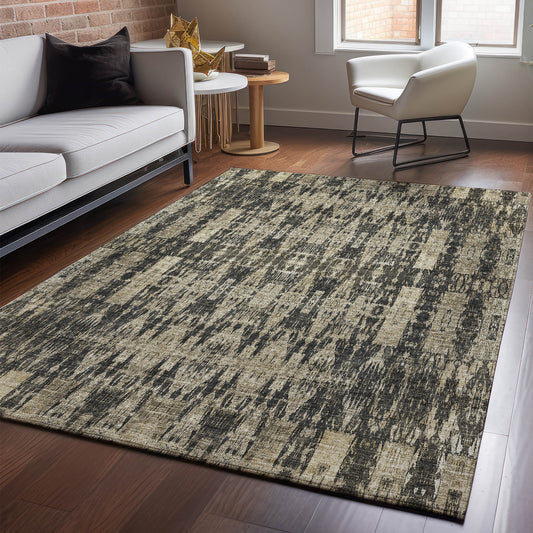 Addison Rugs Mayfield AMF580BK 8 x 10 (ft) Loomed Black Rectangular Indoor Geometric Machine washable Pet Friendly Area rug