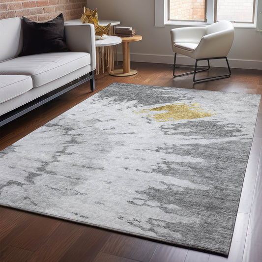 Addison Rugs Mayfield AMF614GY 8 x 10 (ft) Loomed Gray Rectangular Indoor Geometric Machine washable Pet Friendly Area rug