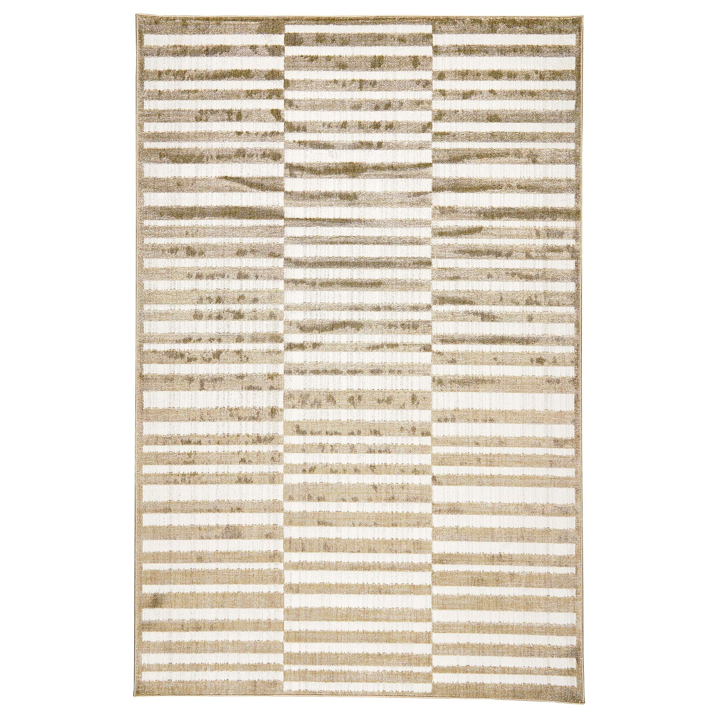 Obeetee Sahara 6 x 9 (ft) Loomed Green Rectangular Indoor Stripe Pet Friendly Area rug