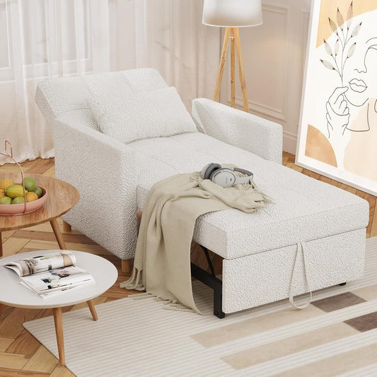 AECOJOY White Contemporary/Modern Full Sofa bed