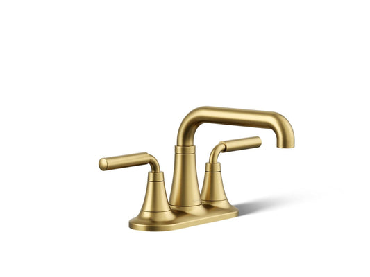 KOHLER Tone 0.5 GPM Centerset Lavatory Faucet in Vibrant Brushed Moderne Brass (Valve Included)