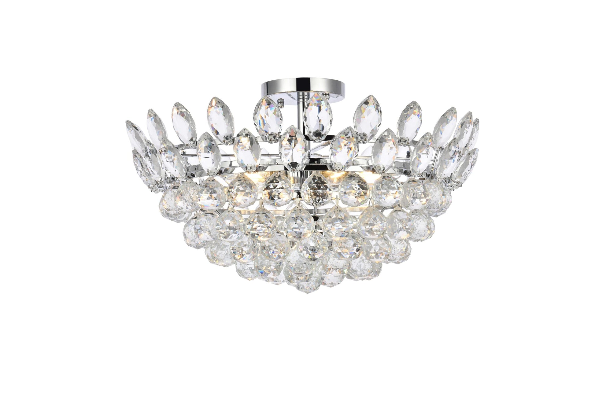 Elegant Decor Home Furnishing 5 -Light 20-in Chrome Flush Mount Light