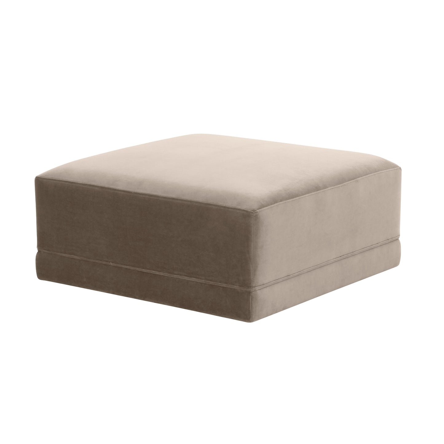 TOV Furniture Willow Modern Taupe Velvet Ottoman