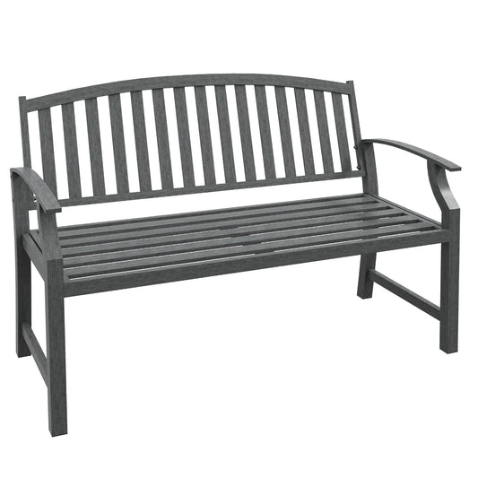 Miki Shinly Outdoor Patio Benches 50-in W x 33-in H Grey Steel Garden Bench