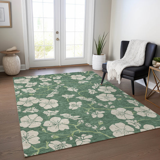 Addison Rugs Chantille ACN1034SA 10 x 14 (ft) Sage Rectangular Indoor/Outdoor Geometric Machine washable Pet Friendly Area rug
