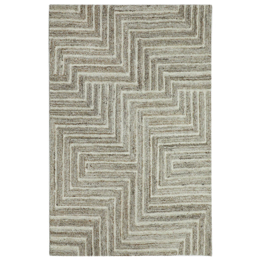 Obeetee Dunes 8 x 10 (ft) Tufted Wool Natural Rectangular Indoor Pet Friendly Area rug