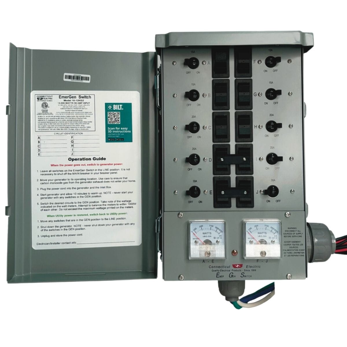 Connecticut Electric 50 -Amp Emergen Manual Transfer Switch