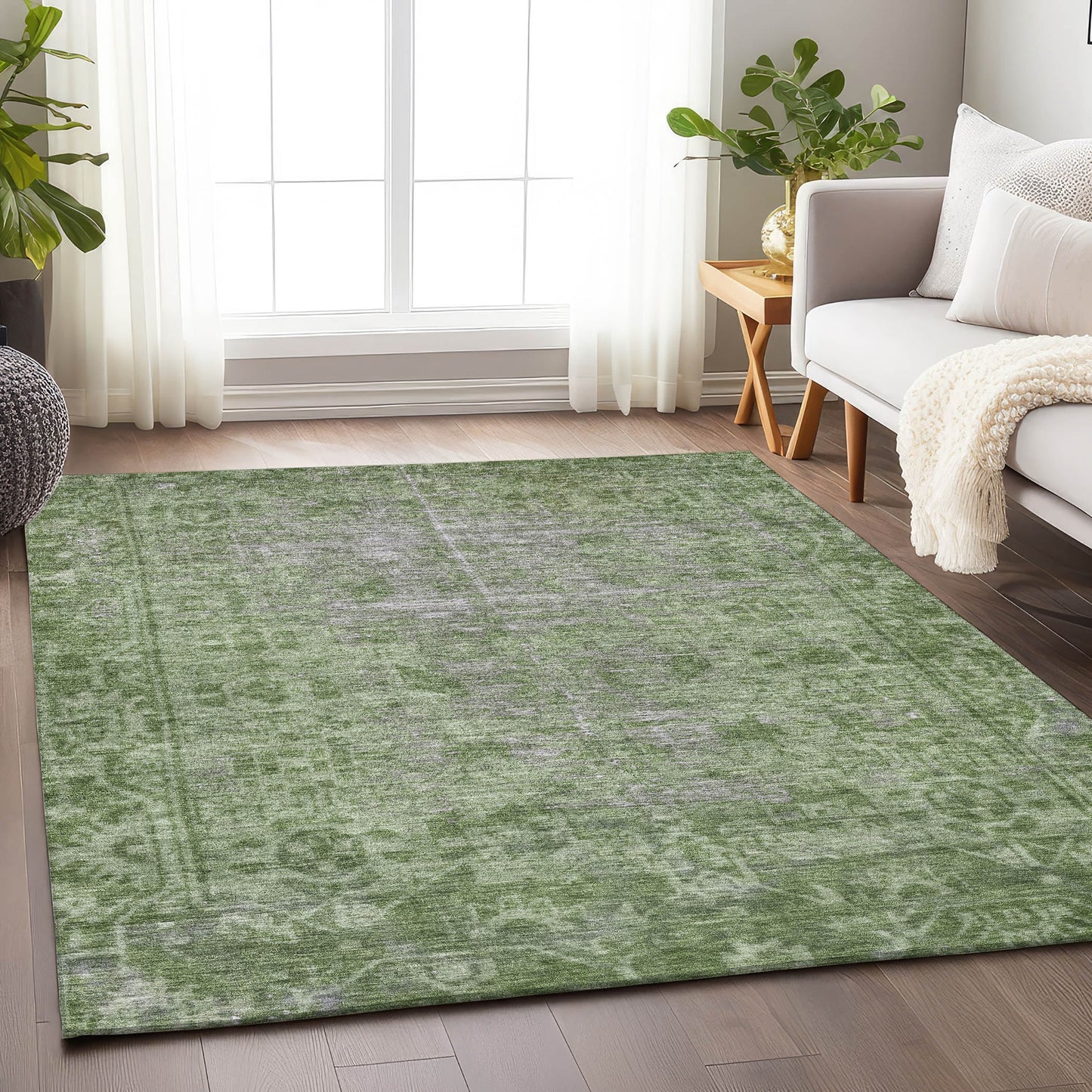 Addison Rugs Chantille ACN1228FE 10 x 14 (ft) Fern Rectangular Indoor/Outdoor Geometric Machine washable Pet Friendly Area rug