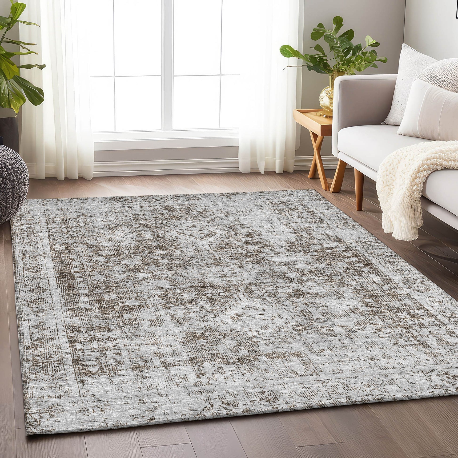 Addison Rugs Chantille ACN1229CH 10 x 14 (ft) Chocolate Rectangular Indoor/Outdoor Geometric Machine washable Pet Friendly Area rug