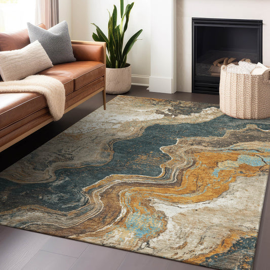 Addison Rugs Chantille ACN1907WH 9 x 12 (ft) Loomed Wheat Rectangular Indoor/Outdoor Machine washable Pet Friendly Area rug