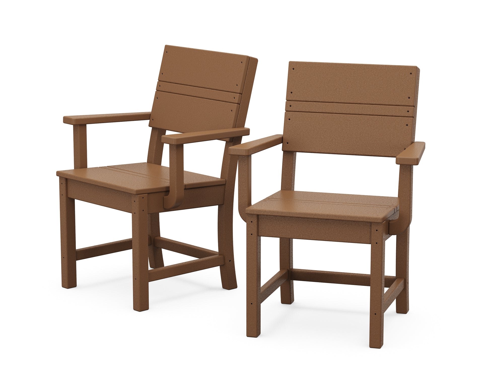 Origin 21 by POLYWOOD Irving Set of 2 Teak HDPE Frame Stationary Dining Chair with Slat Seat