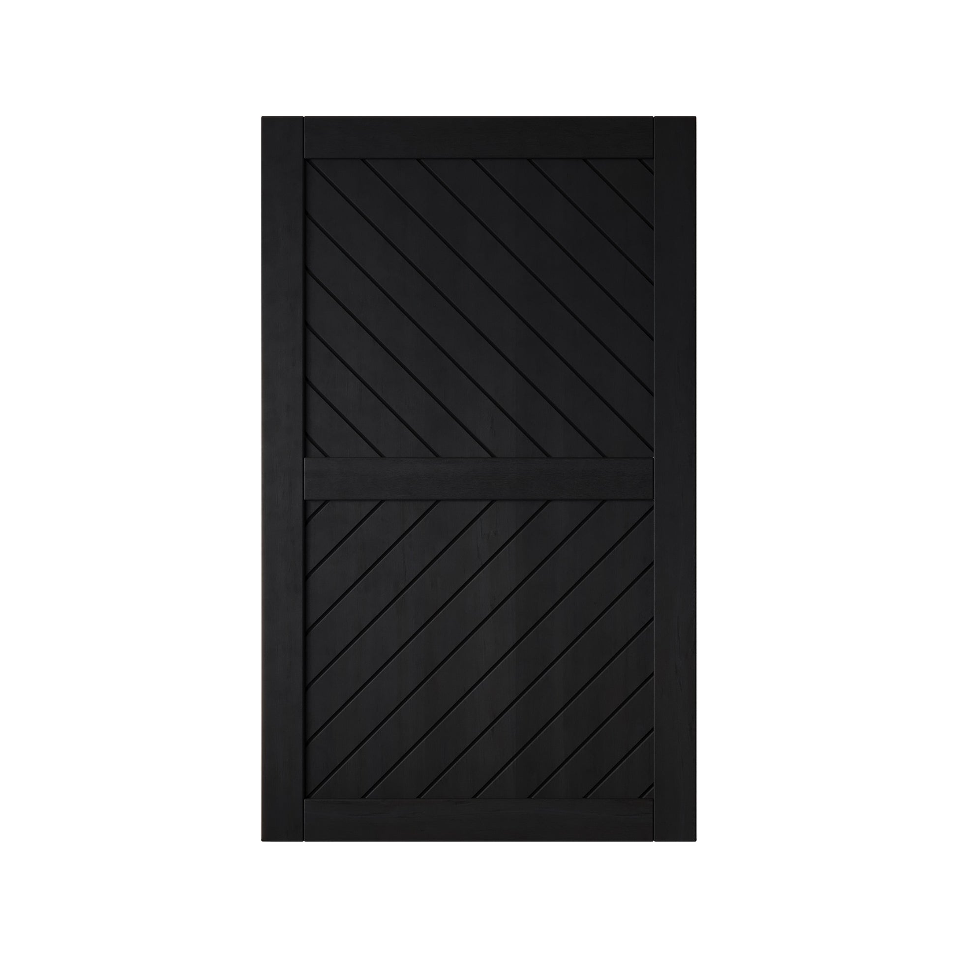 HOMACER 42-in x 80-in Black Prefinished Non-standard Pine Wood Solid core Single Barn Door (Hardware Not Included)