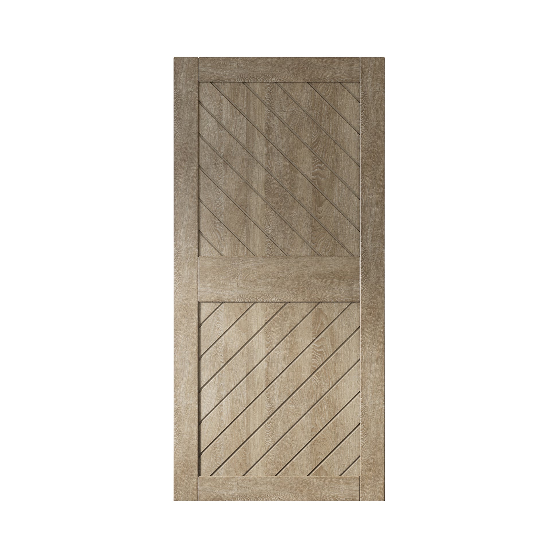 HOMACER 40-in x 84-in Classic Gray Prefinished Non-standard Pine Wood Solid core Single Barn Door (Hardware Not Included)