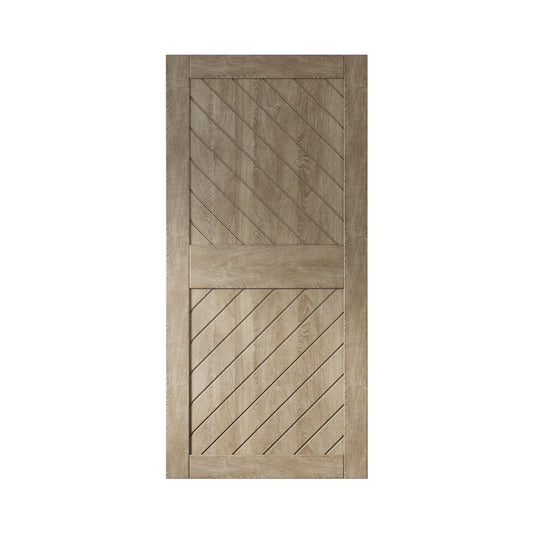 HOMACER 40-in x 84-in Classic Gray Prefinished Non-standard Pine Wood Solid core Single Barn Door (Hardware Not Included)