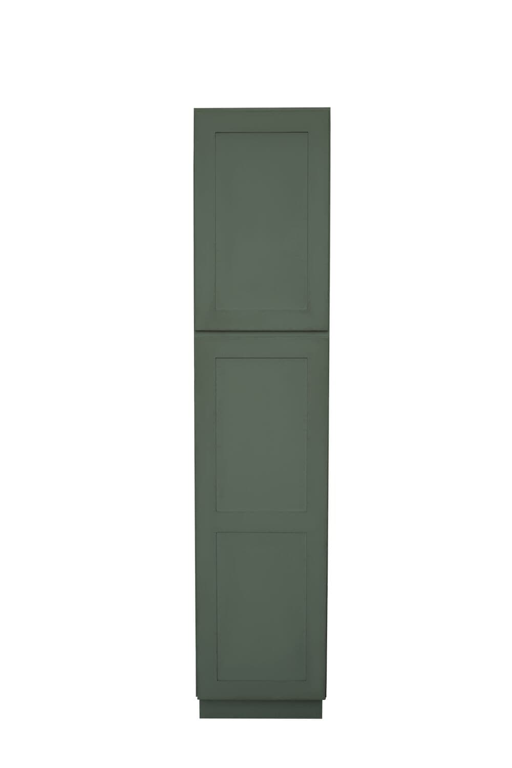 RELIABILT Monroe 18-in W x 90-in H x 24-in D Basil Green Pantry Ready to assemble (RTA) Plywood Cabinet Recessed Panel