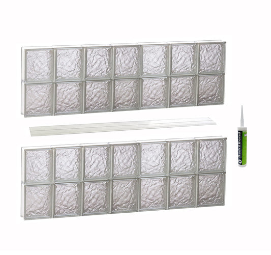 REDI2SET Ice Glass 40-1/4-in x 31-in Frameless Replacement Glass Block Window