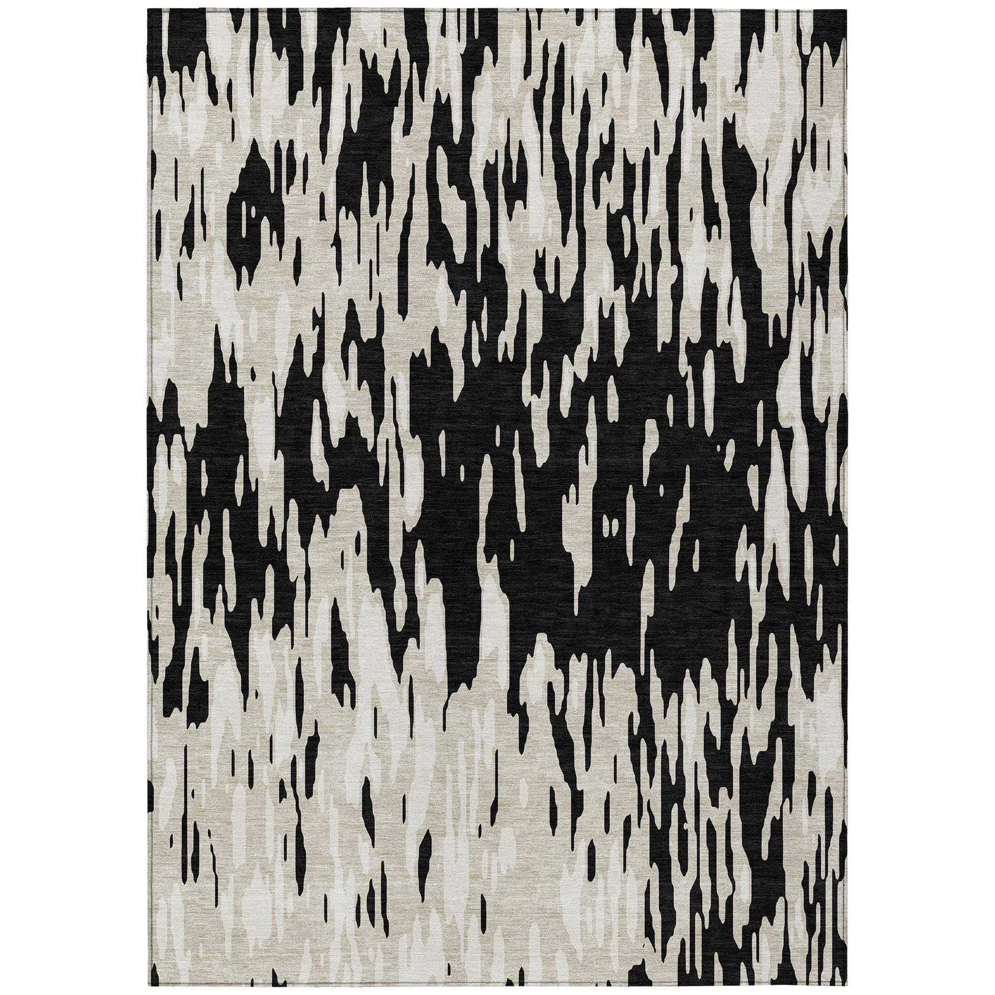 Addison Rugs Chantille ACN945BK 8 x 10 (ft) Loomed Black Rectangular Indoor/Outdoor Machine washable Pet Friendly Area rug