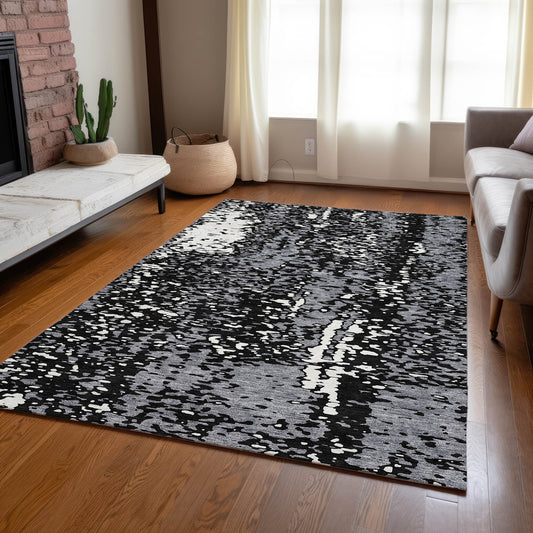 Addison Rugs Chantille ACN949BK 9 x 12 (ft) Loomed Black Rectangular Indoor/Outdoor Machine washable Pet Friendly Area rug