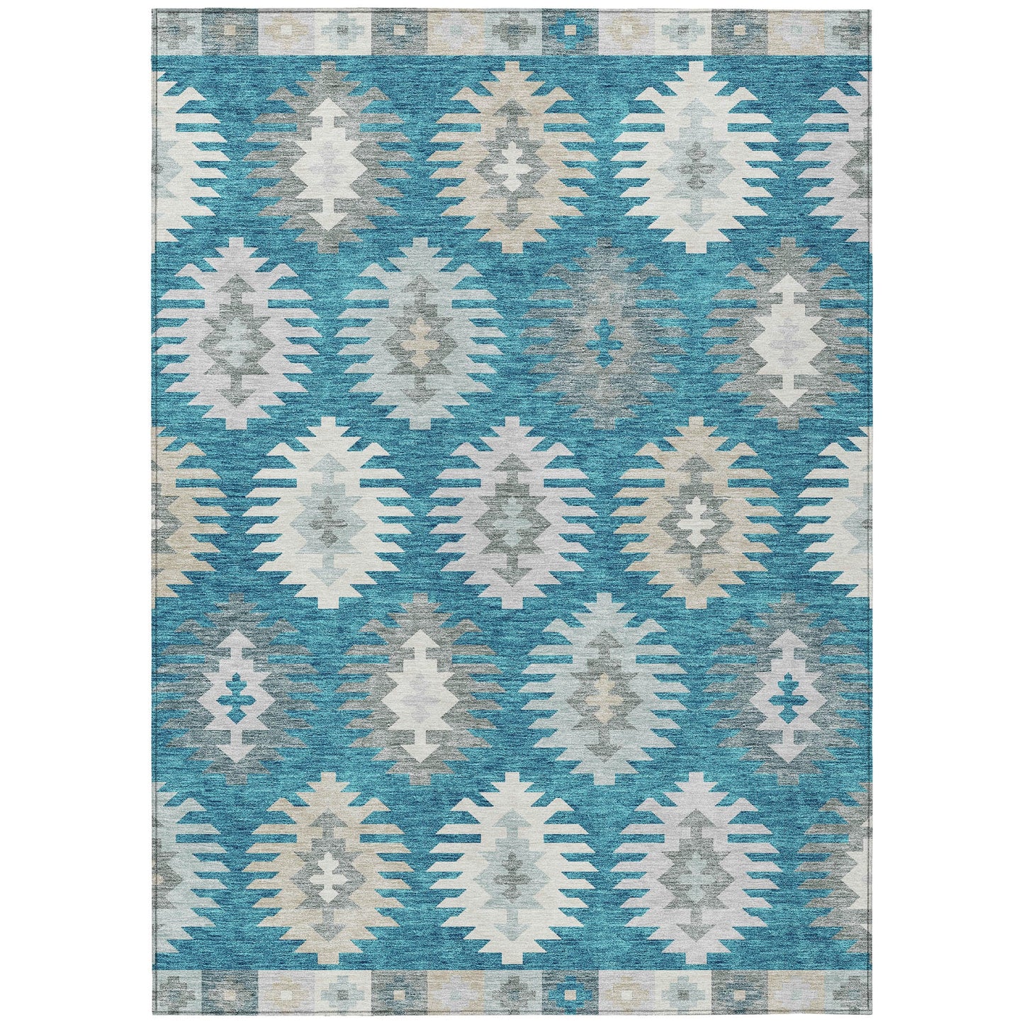 Addison Rugs Chantille ACN983TE 8 x 10 (ft) Loomed Teal Rectangular Indoor/Outdoor Machine washable Pet Friendly Area rug