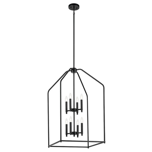 Kichler Madden 8 -Light Black Modern/contemporary Rectangle Medium Hanging Pendant light 6814637