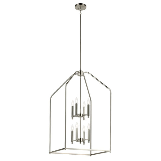 Kichler Madden 8 -Light Brushed Nickel Modern/contemporary Rectangle Medium Hanging Pendant light