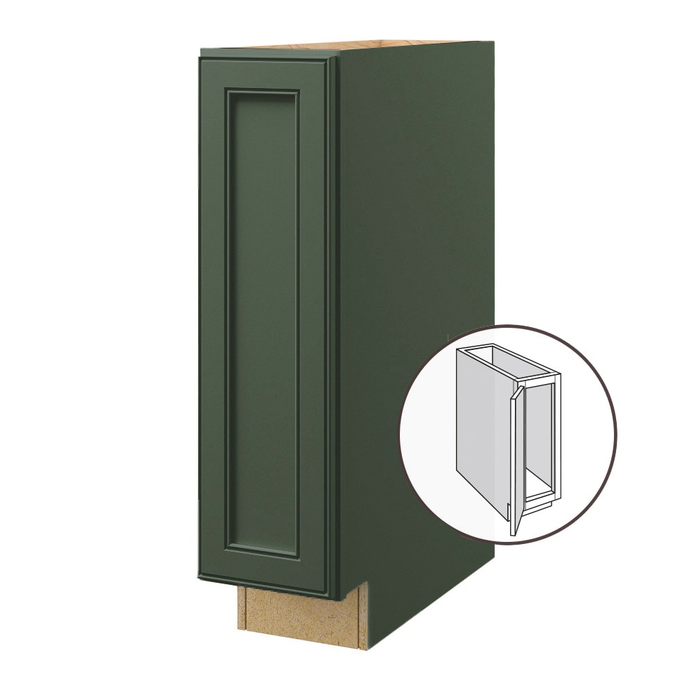 allen + roth Heathrow 9-in W x 34.5-in H x 24-in D Sage Base Fully assembled Cabinet Recessed Panel