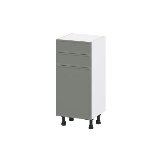 Hugo&Borg Concord 15-in W x 34.5-in H x 14.91-in D Moss Green 2 -Drawers Base Fully assembled Cabinet Flat Panel