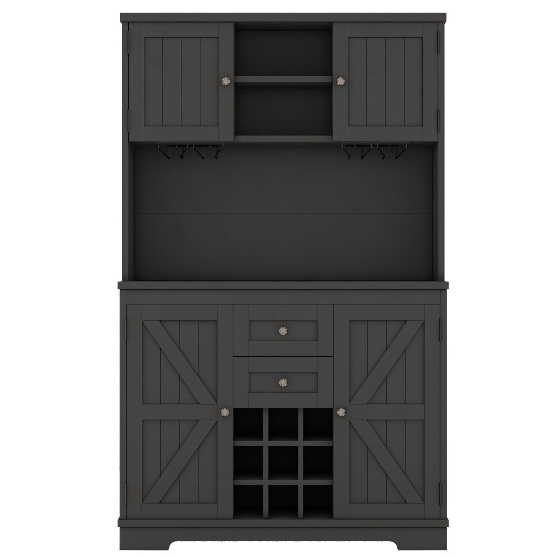 Bella Depot Felicity Contemporary/Modern Black Kitchen hutch with Wine Storage