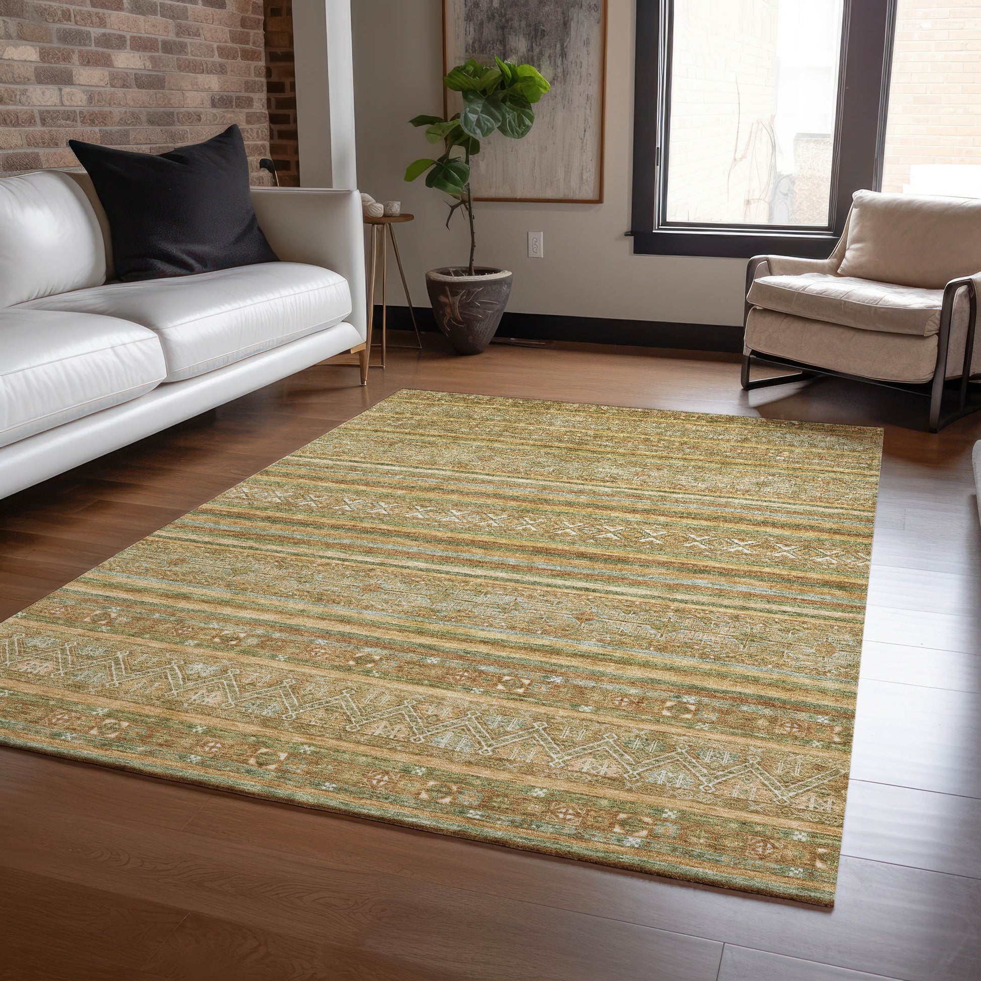 Addison Rugs Chantille ACN1644AL 9 x 12 (ft) Loomed Aloe Rectangular Indoor/Outdoor Machine washable Pet Friendly Area rug