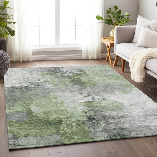 Addison Rugs Chantille ACN1671GE 8 x 10 (ft) Loomed Green Rectangular Indoor/Outdoor Machine washable Pet Friendly Area rug
