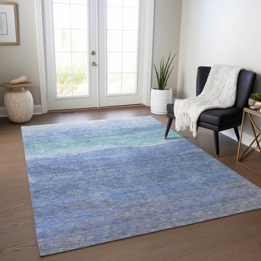 Addison Rugs Chantille ACN1699BU 8 x 10 (ft) Loomed Blue Rectangular Indoor/Outdoor Machine washable Pet Friendly Area rug