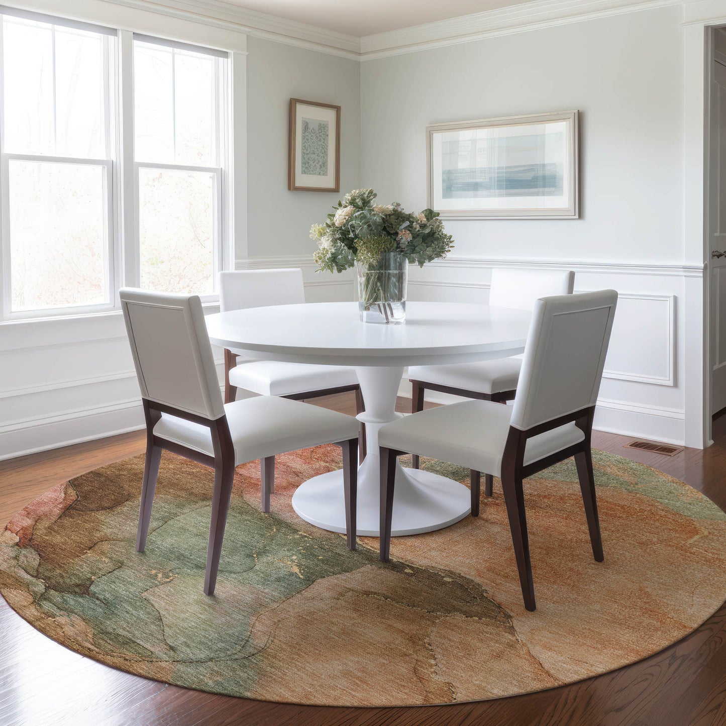 Addison Rugs Chantille ACN1781CR 8 x 8 (ft) Loomed Coral Round Indoor/Outdoor Machine washable Pet Friendly Area rug