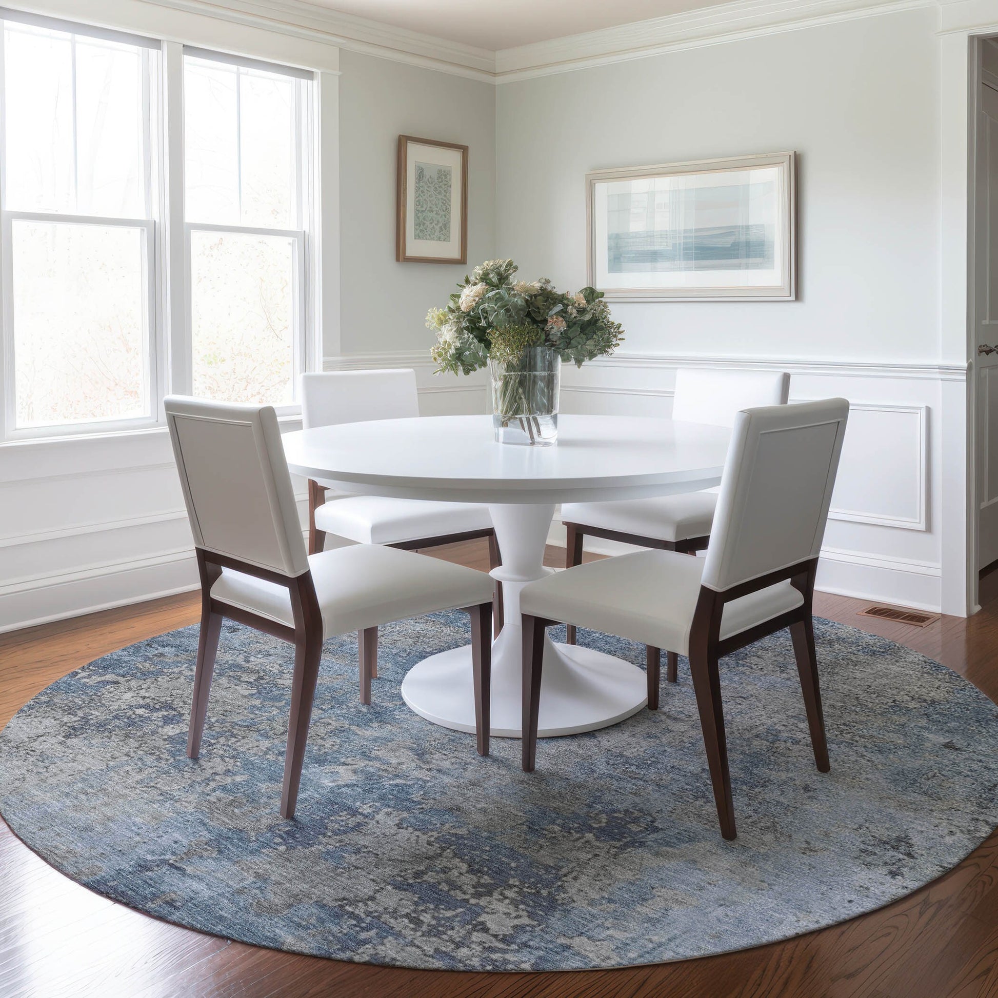 Addison Rugs Chantille ACN1789DN 8 x 8 (ft) Loomed Denim Round Indoor/Outdoor Machine washable Pet Friendly Area rug