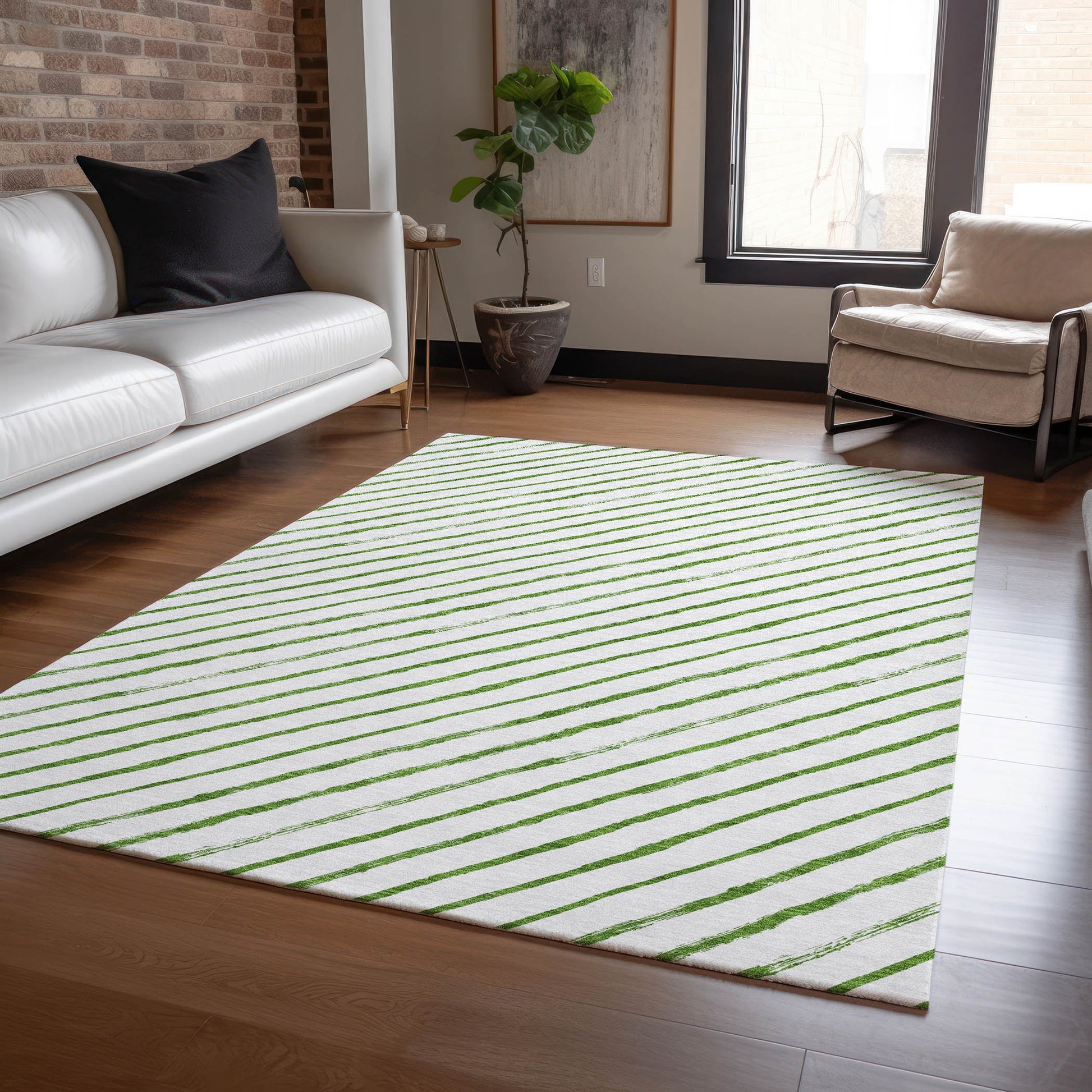 Addison Rugs Chantille ACN1819GE 9 x 12 (ft) Loomed Green Rectangular Indoor/Outdoor Machine washable Pet Friendly Area rug