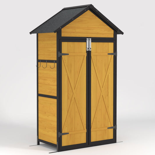 Mondawe 3-ft x 2-ft Gable Style Wood Outdoor Storage Shed 2 Doors (Floor Included)