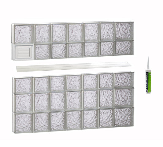 REDI2SET Ice Glass 44-1/4-in x 34-3/4-in Frameless Replacement Dryer vent Glass Block Window