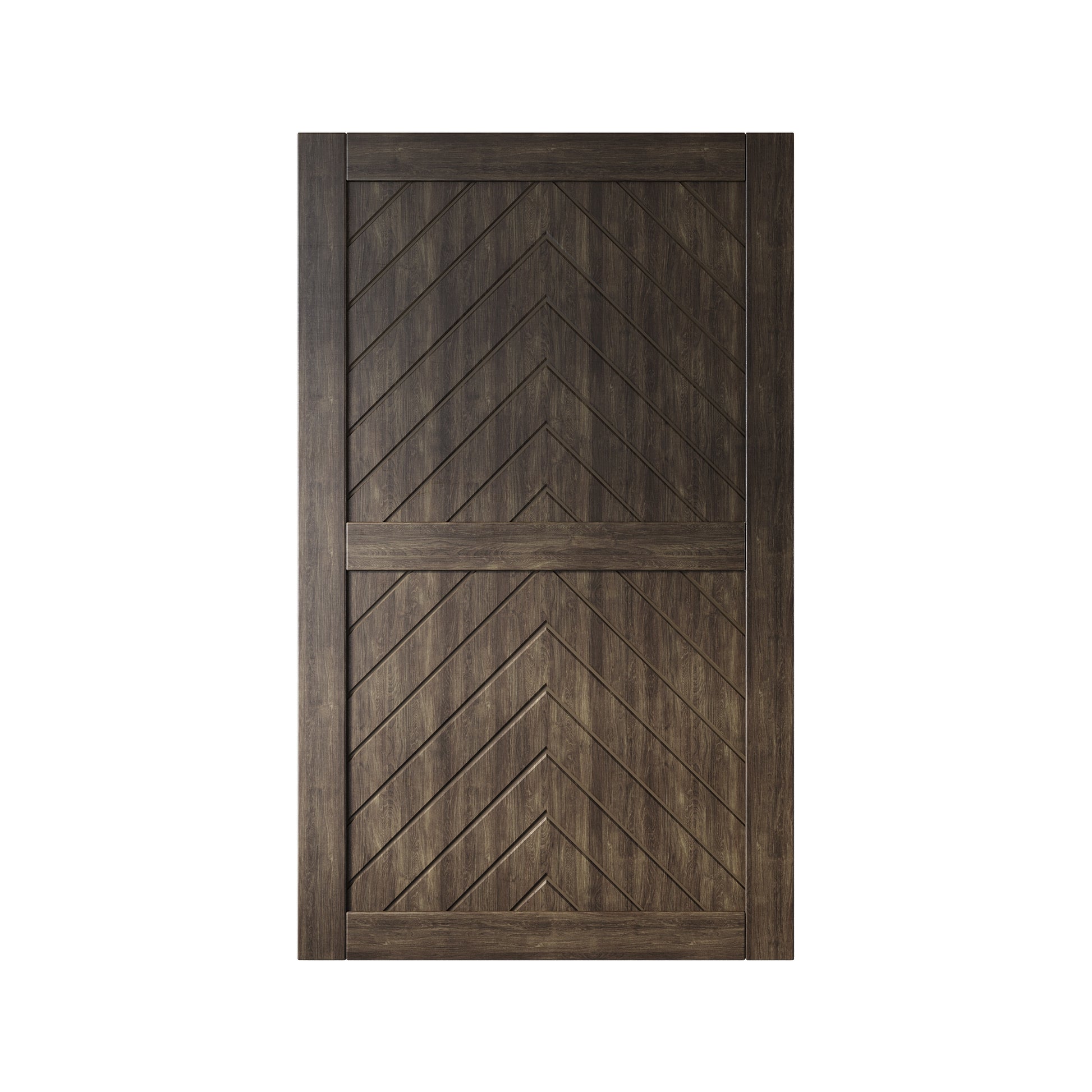 HOMACER 42-in x 80-in Ebony Herringbone Pine Wood Solid core Single Barn Door (Hardware Not Included)