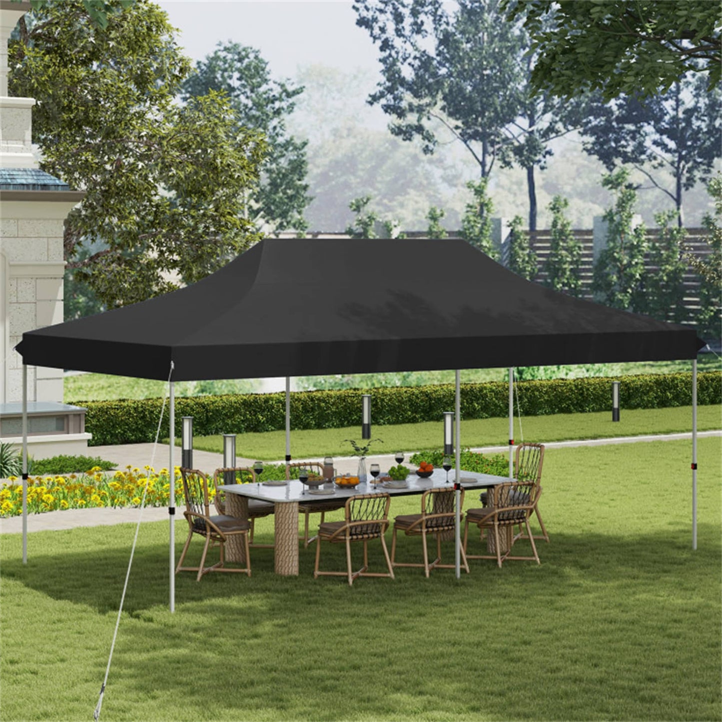 BABOOM 20-ft x 10-ft Rectangle black/210D Oxford Fabric Party canopy