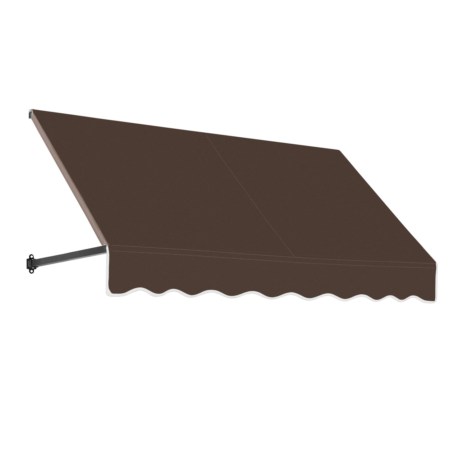 Awntech Dallas Retro 88.5-in Wide x 30-in Projection x 16-in Height Fabric Brown Solid Fixed Window/Door Awning