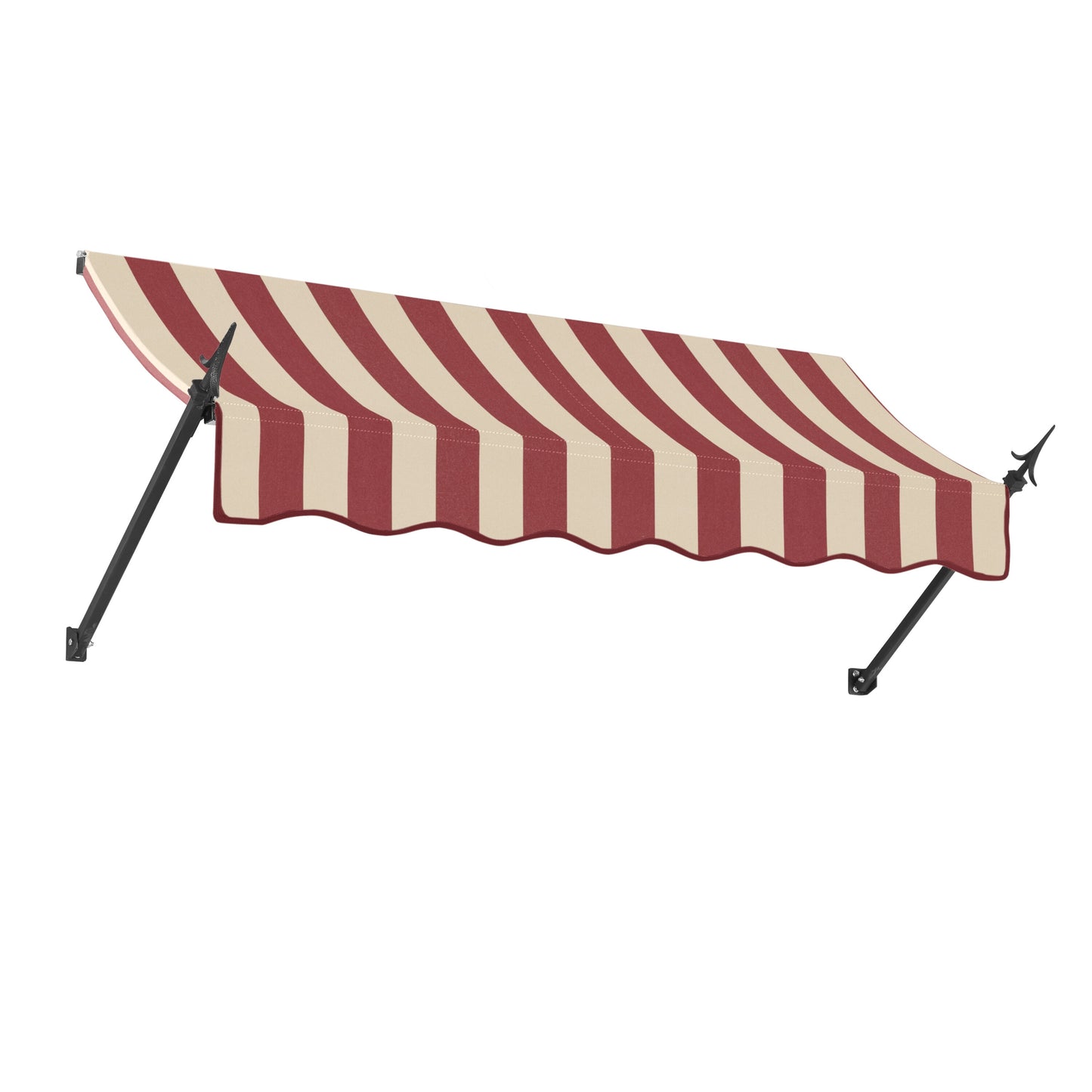 Awntech New Orleans 64.5-in Wide x 16-in Projection x 24-in Height Fabric Burgundy/Tan Stripe Striped Fixed Window/Door Awning