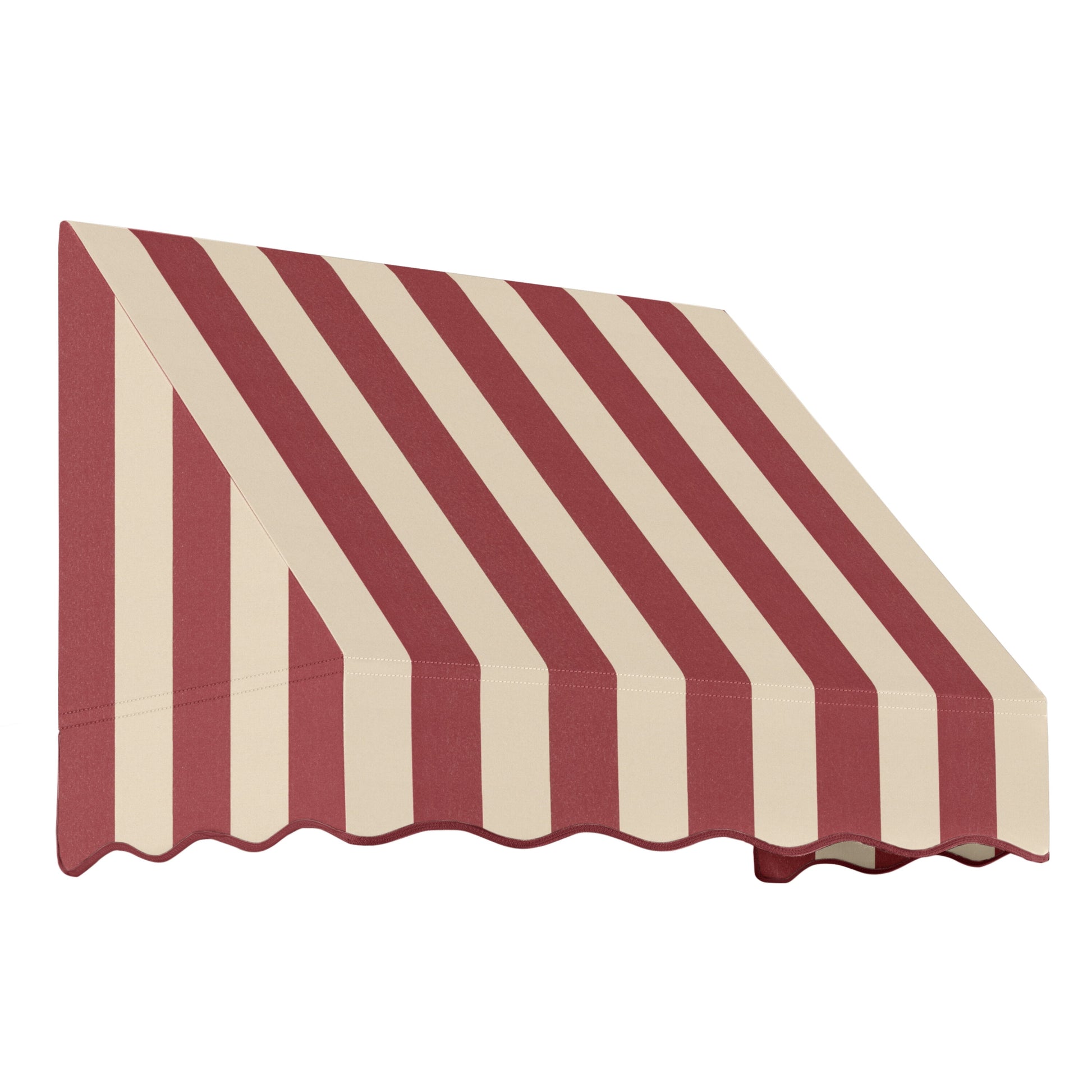Awntech San Francisco 40.5-in Wide x 30-in Projection x 16-in Height Fabric Burgundy/Tan Stripe Striped Fixed Window/Door Awning