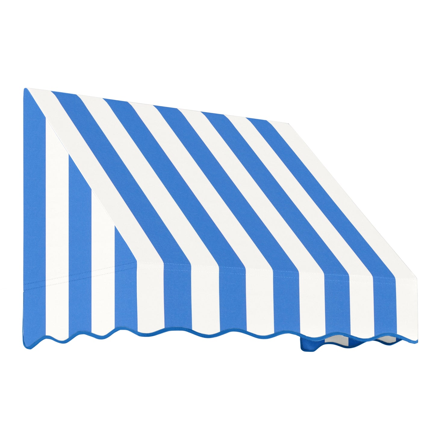 Awntech San Francisco 40.5-in Wide x 42-in Projection x 24-in Height Fabric Bright Blue/White Stripe Striped Fixed Window/Door Awning