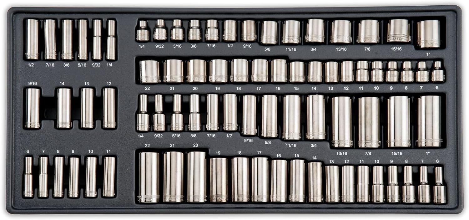 CRAFTSMAN OVERDRIVE 284-Piece Gunmetal Chrome Mechanics Tool Set, Standard SAE/Metric Socket Set, with Hard Case (CMMT99284)